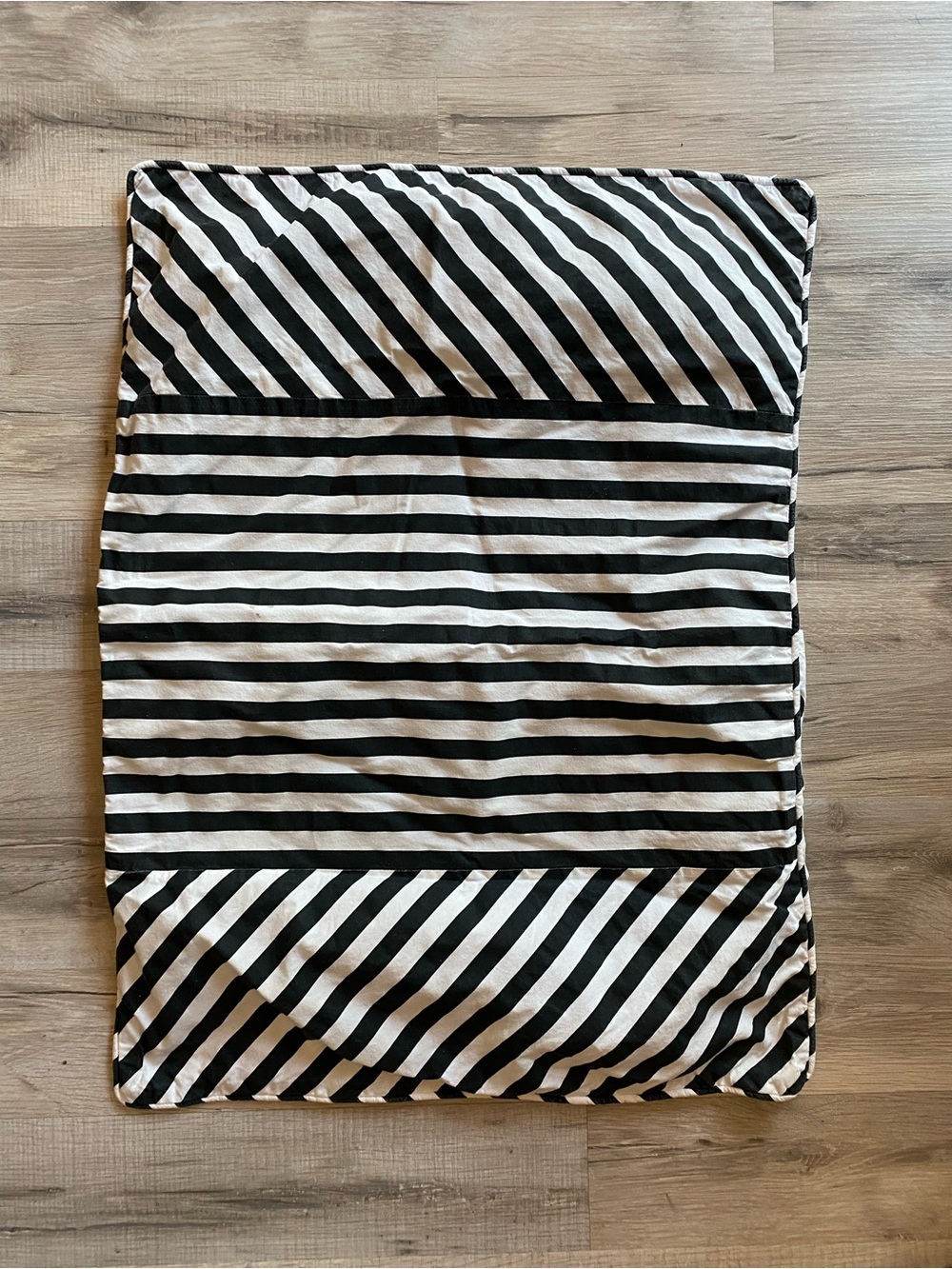 Pottery Barn Emily Meritt Striped Black- White pillow sham